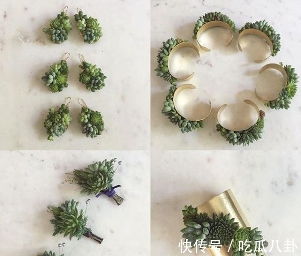 耳环#不是所有首饰都是珠宝的,多肉做成首饰,颜值完全秒杀大牌首饰!