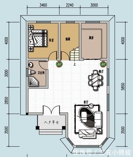 建房子|农村自建5室1厅二层别墅, 阳光大客厅, 面宽才8米多, 真是太爽了!