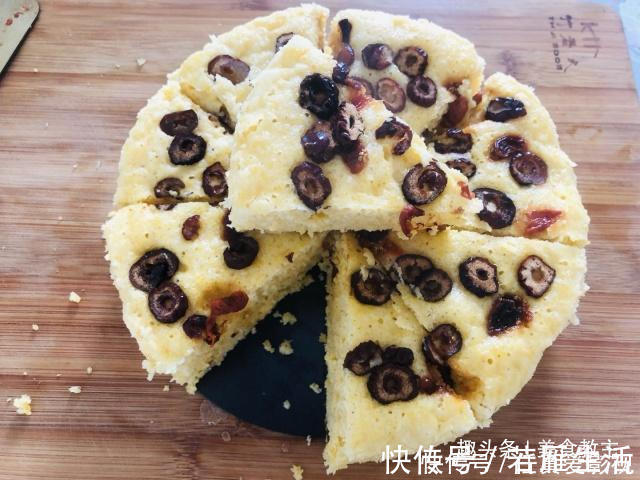 玉米面|教你做玉米面发糕，用筷子拌一拌，上锅蒸一蒸，比蛋糕还要好吃