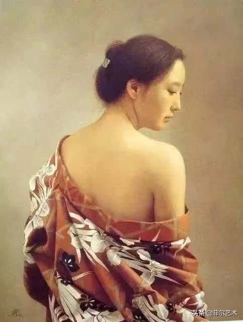 油画作品|日本著名油画家森木草介女性人物油画作品欣赏