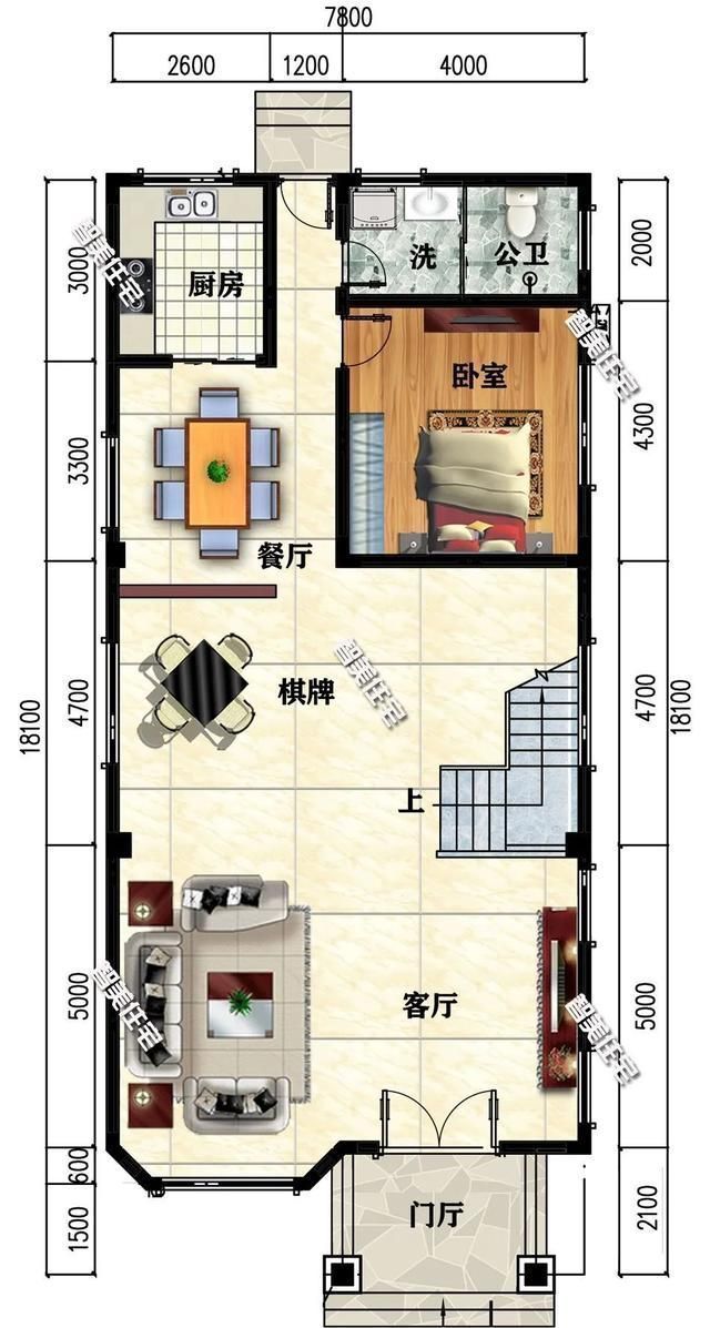 平顶|长宽相差较大的别墅户型,做成平顶或斜顶,造型都耐看!