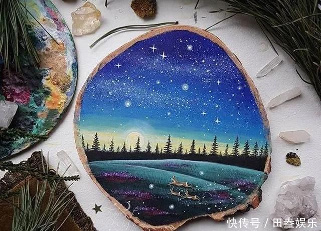 废弃的木头切成了片,竟然这么多地方都用得到,DIY手工绘画