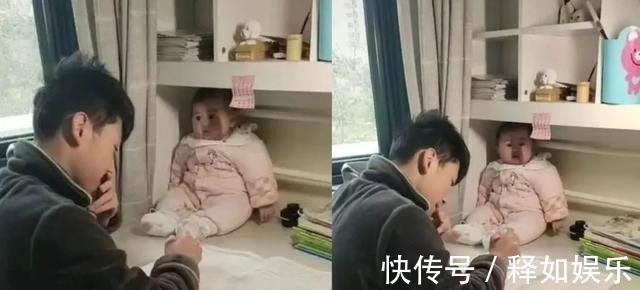大宝|“吉祥物”宝宝走红,哥哥写作业把她放书桌上,妹妹表情太真实了