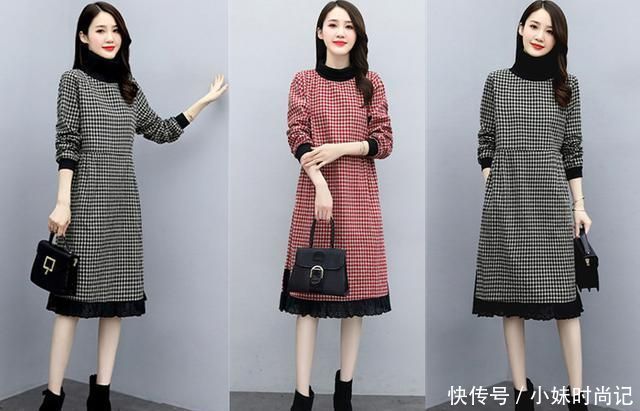 保暖|冬季高领加厚加绒连衣裙穿搭, 这几款舒适保暖又减龄, 穿上真美!