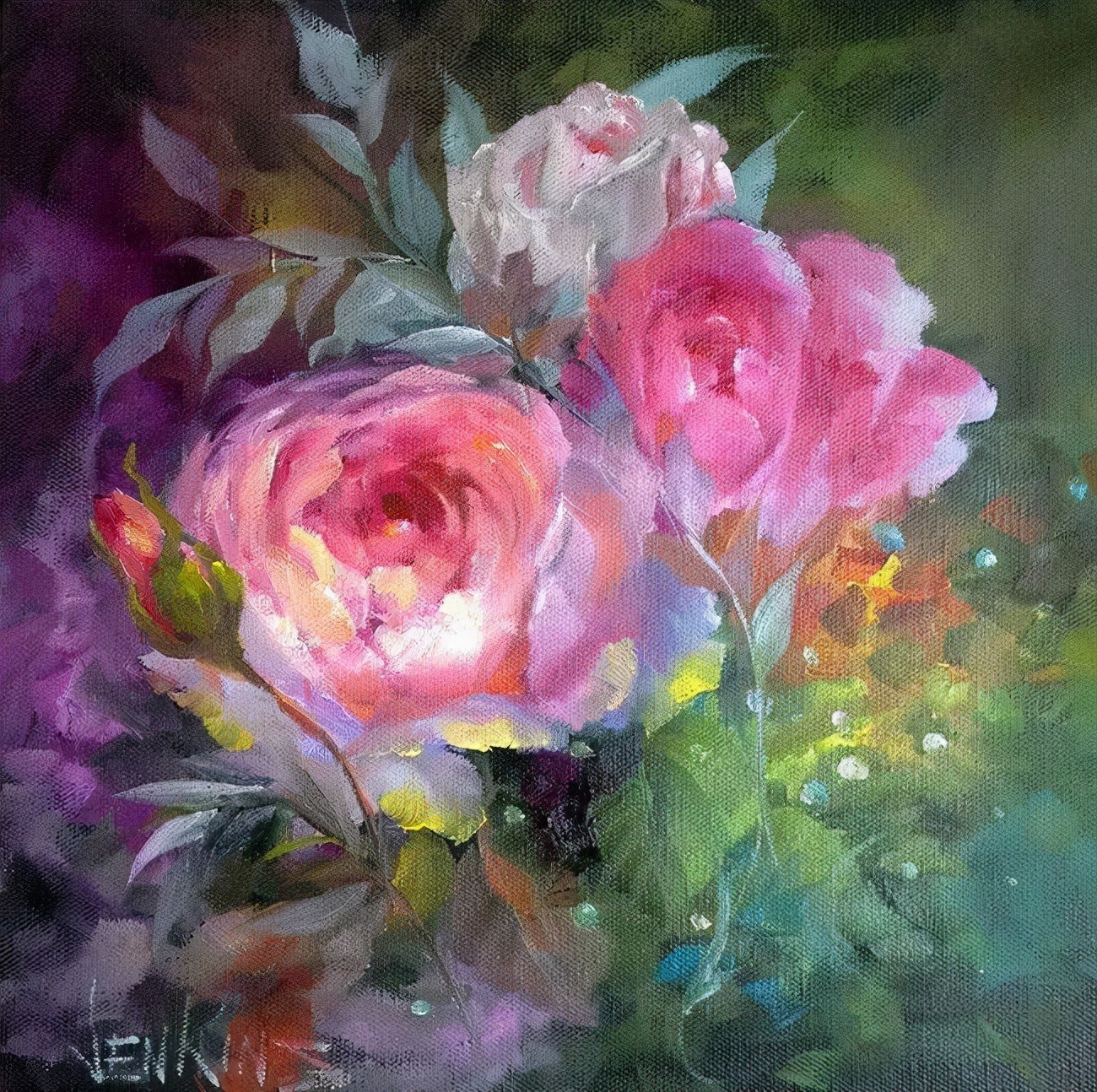 加里$这对老夫妇教授绘画40多年,画的花也太漂亮了!