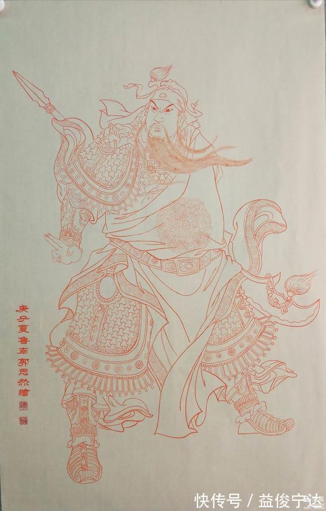 白描|实力派书画家郭思然先生,朱砂白描人物系列作品欣赏