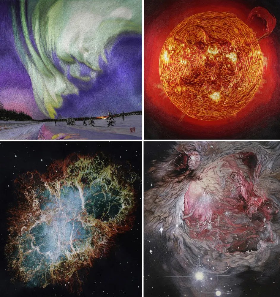 中国传统文化 她用一根针画出近万种颜色的星空，却拒绝美国航天局购买