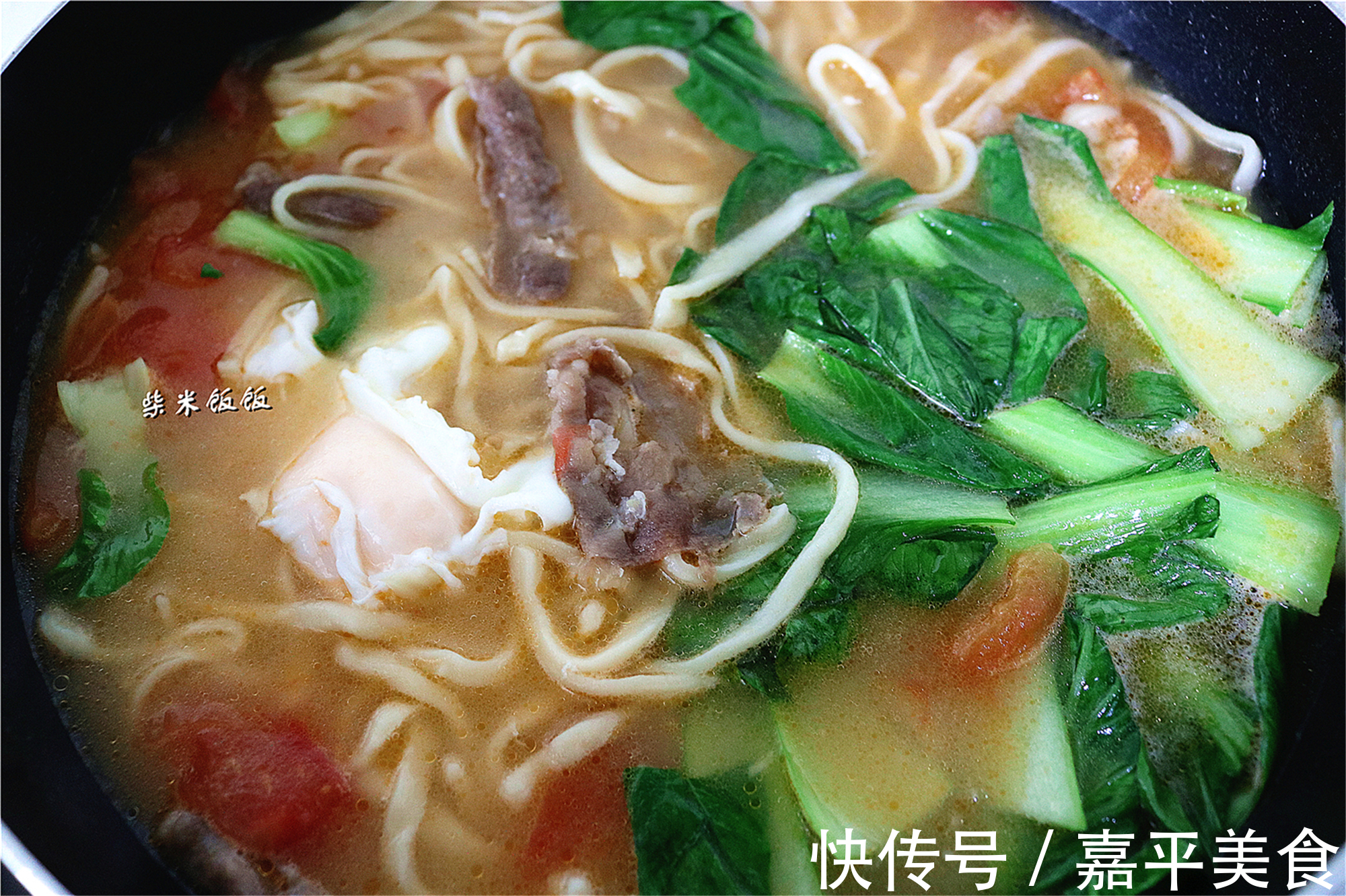西红柿|无论春夏秋冬，女儿早餐最爱这碗面，每次做一大碗，连汤也不剩