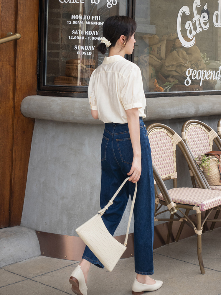 气质|小个子女生如何穿显高?条纹衫配牛仔裤显瘦还提升气质,高级洋气