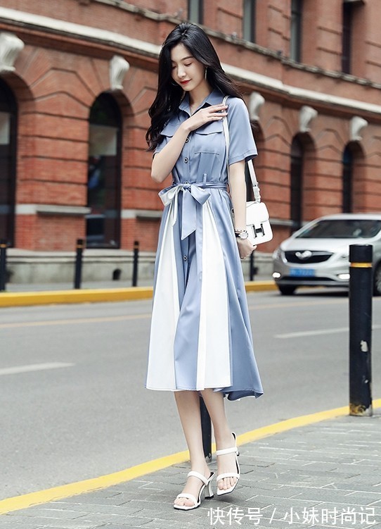 法式|高端大气上档次，还是法式雪纺衬衫裙子，美美哒