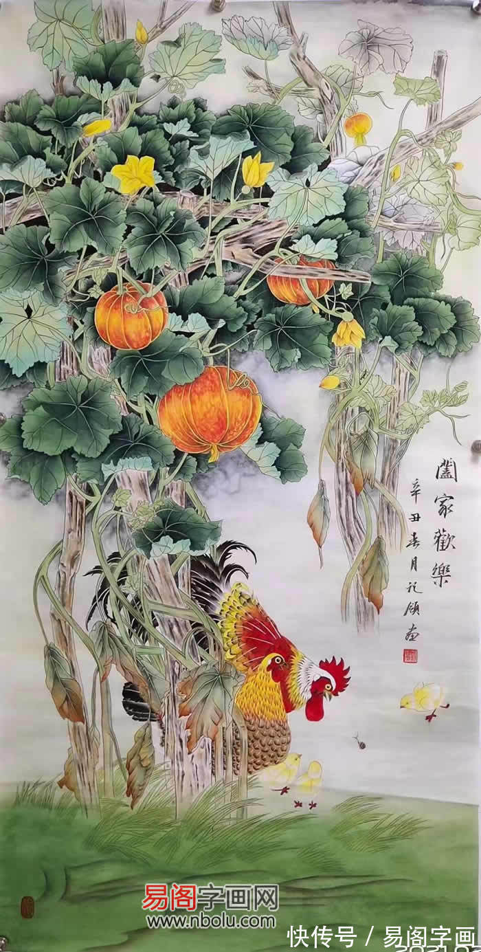 工笔花鸟画$胡记领 工笔重彩传承人 工笔花鸟画领军人物