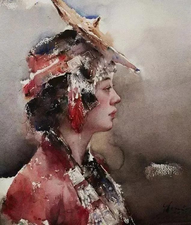  极致|中国水彩：大笔触画出霸屏水彩，光感够绝，极致东方的美！