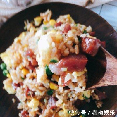 腊肠炒饭|有了这些简单美味.无敌巨好吃的腊肠炒饭,实力下酒