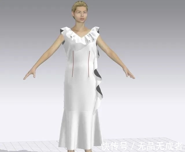 连衣裙 时尚制版|这款连衣裙不对称、纽扣装饰、鱼尾多处设计,如何制版