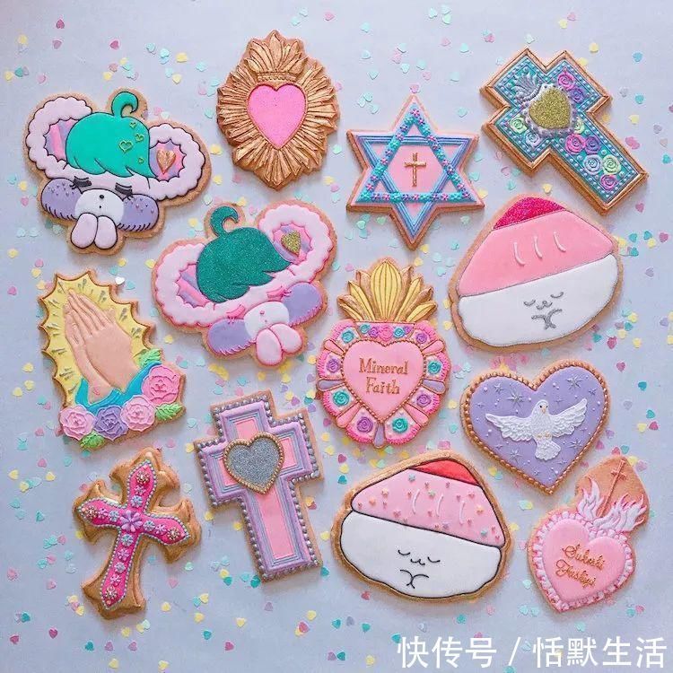 饼干|美到舍不得吃!甜品师手作花砖饼干,救救老夫的少女心!