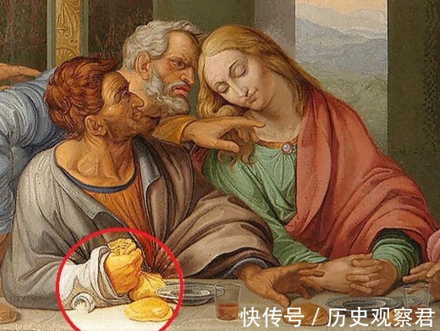 新约圣经@将名画《最后的晚餐》,放大20倍,其中一个人的动作,揭开秘密