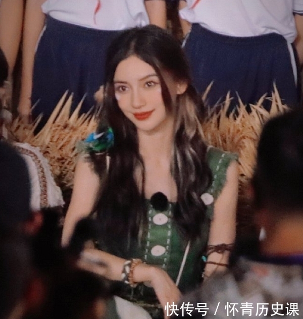 部落|angelababy《跑男》新路透,部落公主造型超清新,這是綠色少女吧