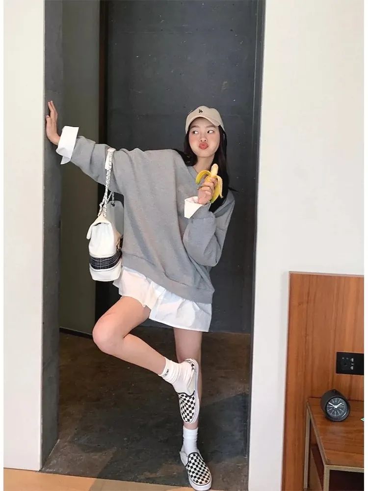 卫衣|卫衣+裙子，卫衣+衬衫，初秋这样穿太好看了