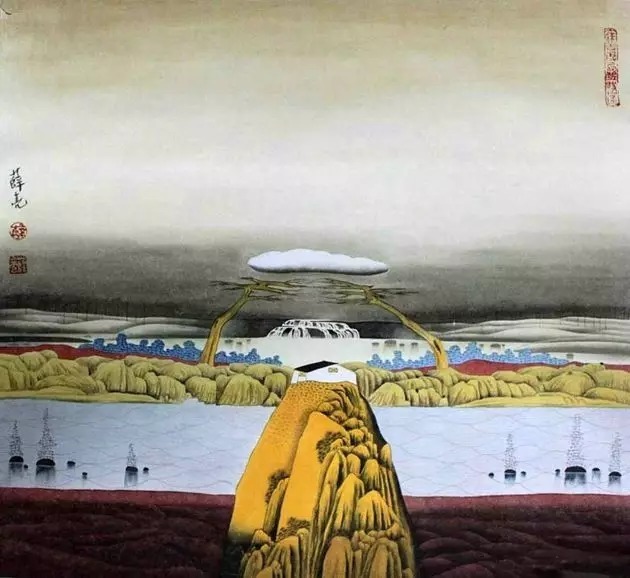 山水画$“江南鬼才”笔下的工笔山水画,色彩丰富,太震撼了!