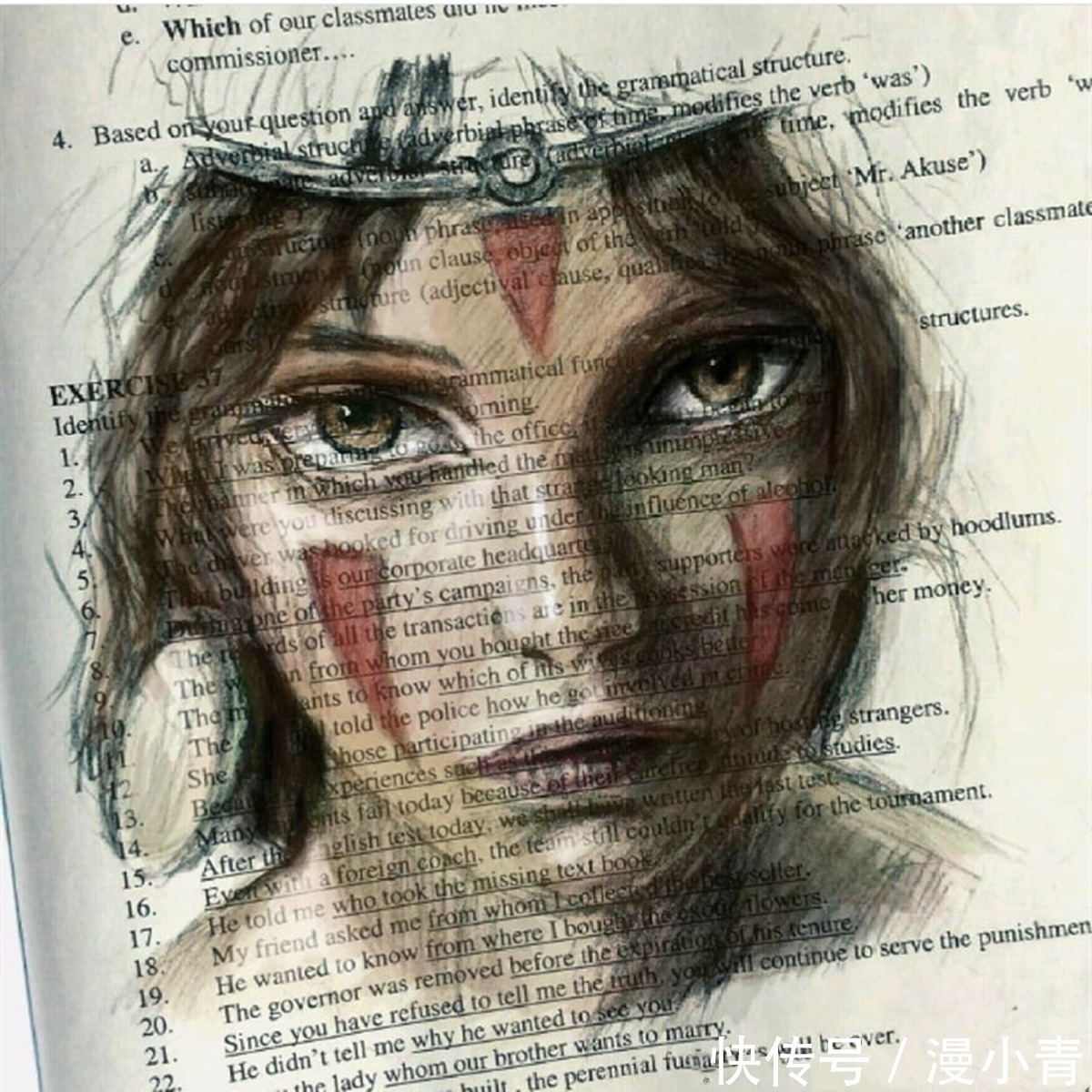 人物!画师上英文课开小差,画出了经典的人物形象,难道美术课不能画吗