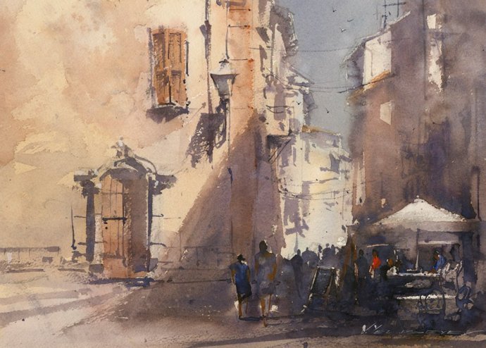 弗拉迪斯拉夫!印象水彩/美国当代艺术家弗拉迪斯拉夫水彩作品