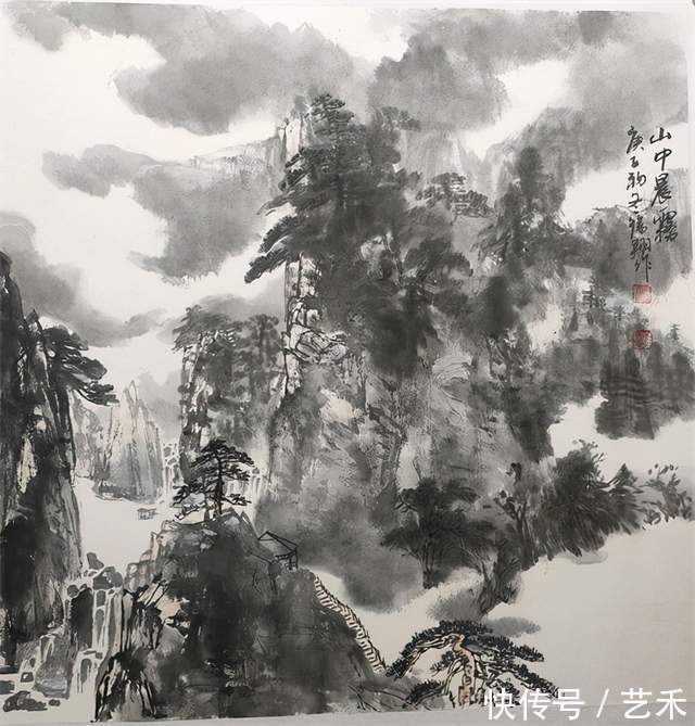 山水画#潋华清辉 墨色成画——著名山水画家徐祥作品赏析