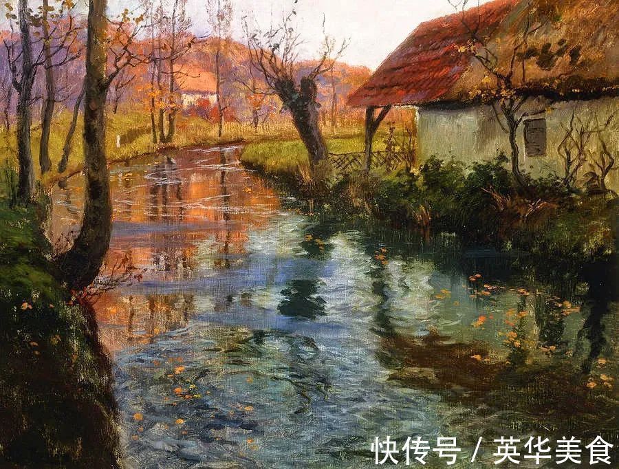 小溪|水与光的刻画,弗里茨的油画真是美妙至极