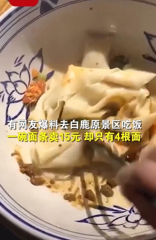 你以为你买了一碗面？不！是4根 白鹿原景区致歉：商铺份量不足，停业整顿！