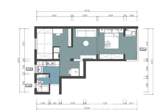 收纳|50㎡手枪型户型改造,秒变两室一厅,每个功能区都清爽宜人