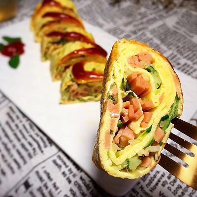 蛋液|黄瓜火腿玉子烧