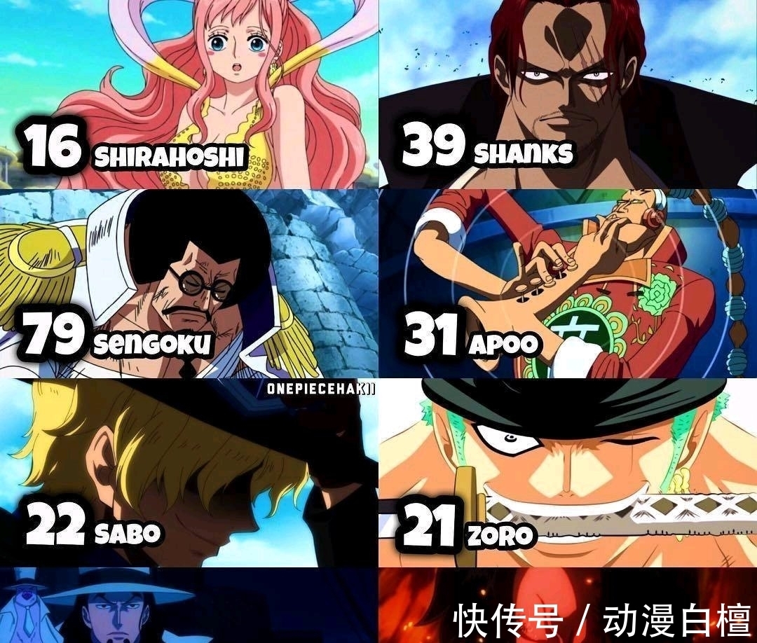 马尔科|海贼王年龄表:马尔科比红发大6岁,战国近80高龄,布琳未成年?