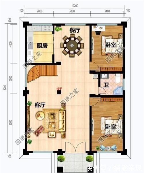 三层楼房|农村三层楼房户型图，户型方正舒适，看完赶快收藏图纸