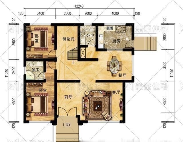 别墅|12×11米的二层别墅,人多不用愁,就问你6个卧室够不够