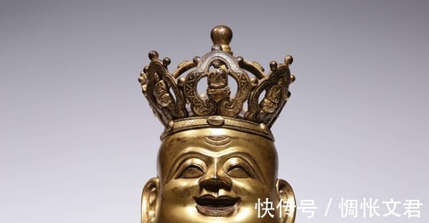 弥勒佛$明代,铜鎏金宝冠弥勒佛坐像