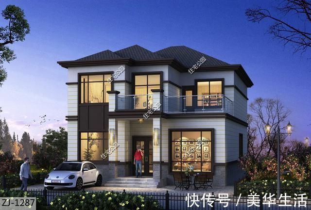 大红灯笼|3套新中式农村别墅图纸,怎么可以这么美,城里人看了都心动