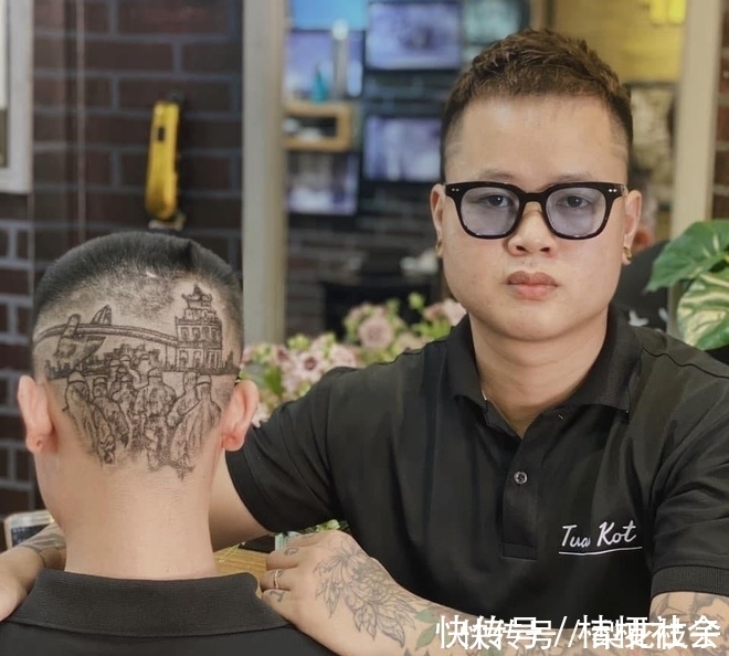小伙|越南小伙苦练剪发10年,在顾客头上剪出“画作”,收200元值吗?