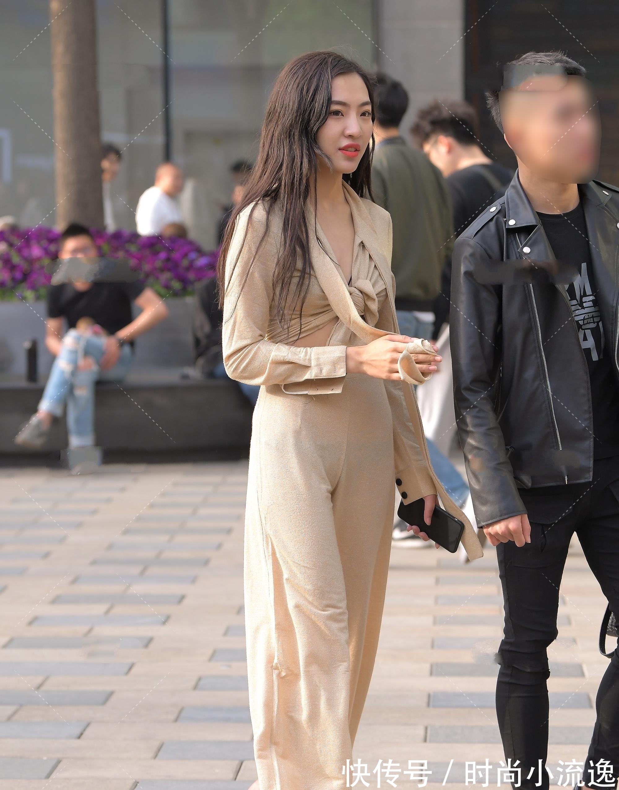 米黄色 米黄色细闪慵懒风套装,轻松随意,优雅懒散的时尚穿搭