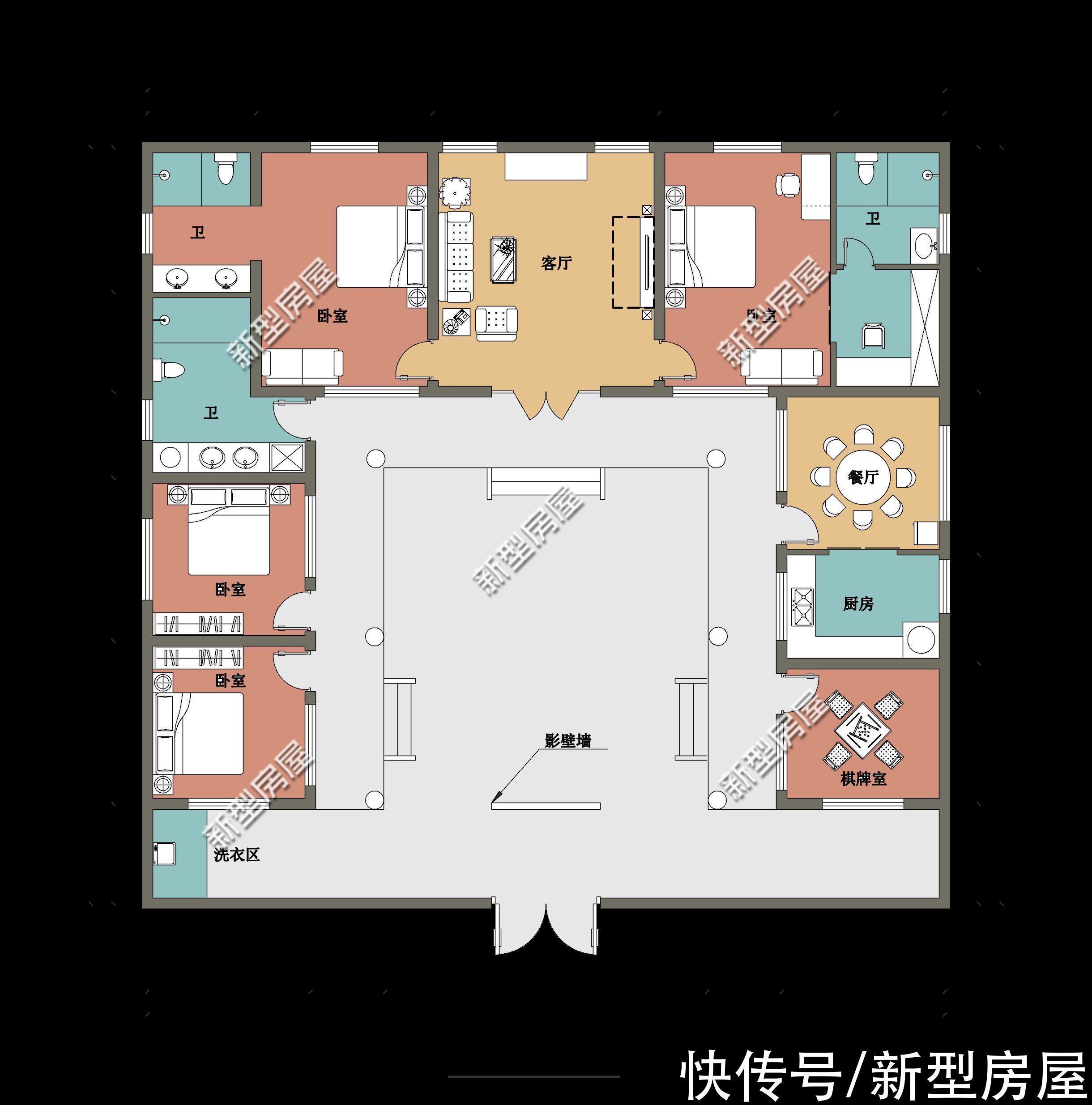 户型|农村别墅不是越高越好,分享10套一层户型图纸,父母看了一定喜欢
