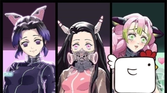 机械感|鬼灭之刃赛博朋克风,蝴蝶忍端庄淑贤,伊之助造型与风格最符合?