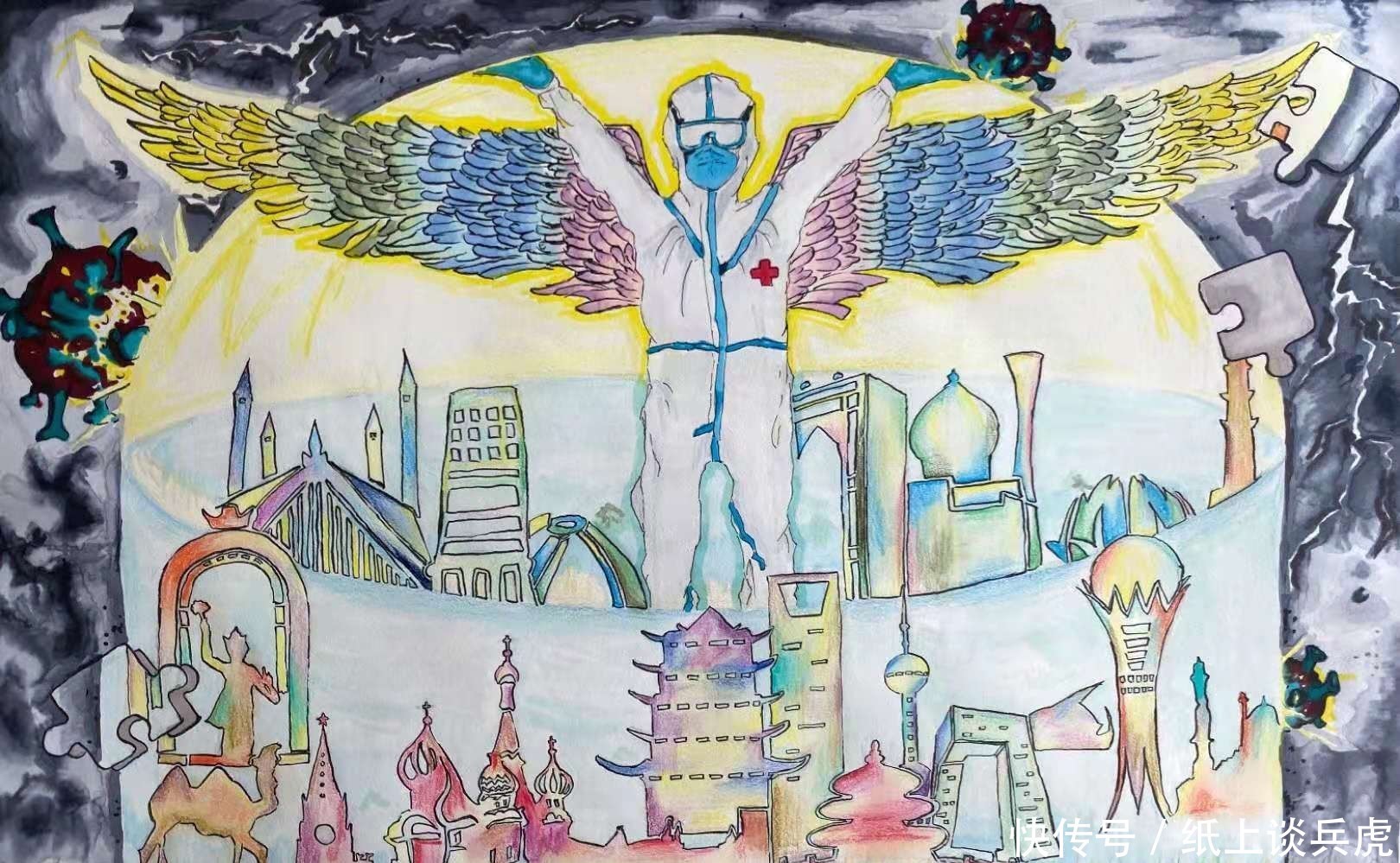 艺术家|上合组织儿童画展开幕:用小艺术家的手,传递抗疫精神