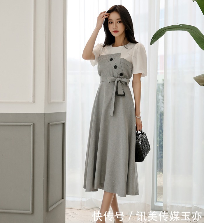 孙允珠：简式田园泥灰婉约清露百褶裙