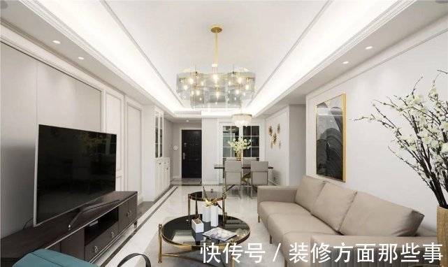 轻奢|110 ㎡美式轻奢风格装修,色彩与空间布局相协调