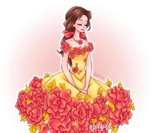 公主裙|穿鮮花裙的迪士尼公主,茉莉公主溫柔唯美,艾莎女王仙氣滿滿