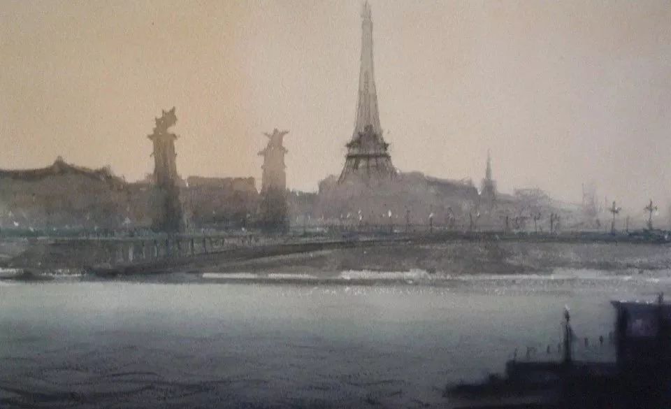 美术学院#Charles Villeneuve 的超美的城市风情水彩！