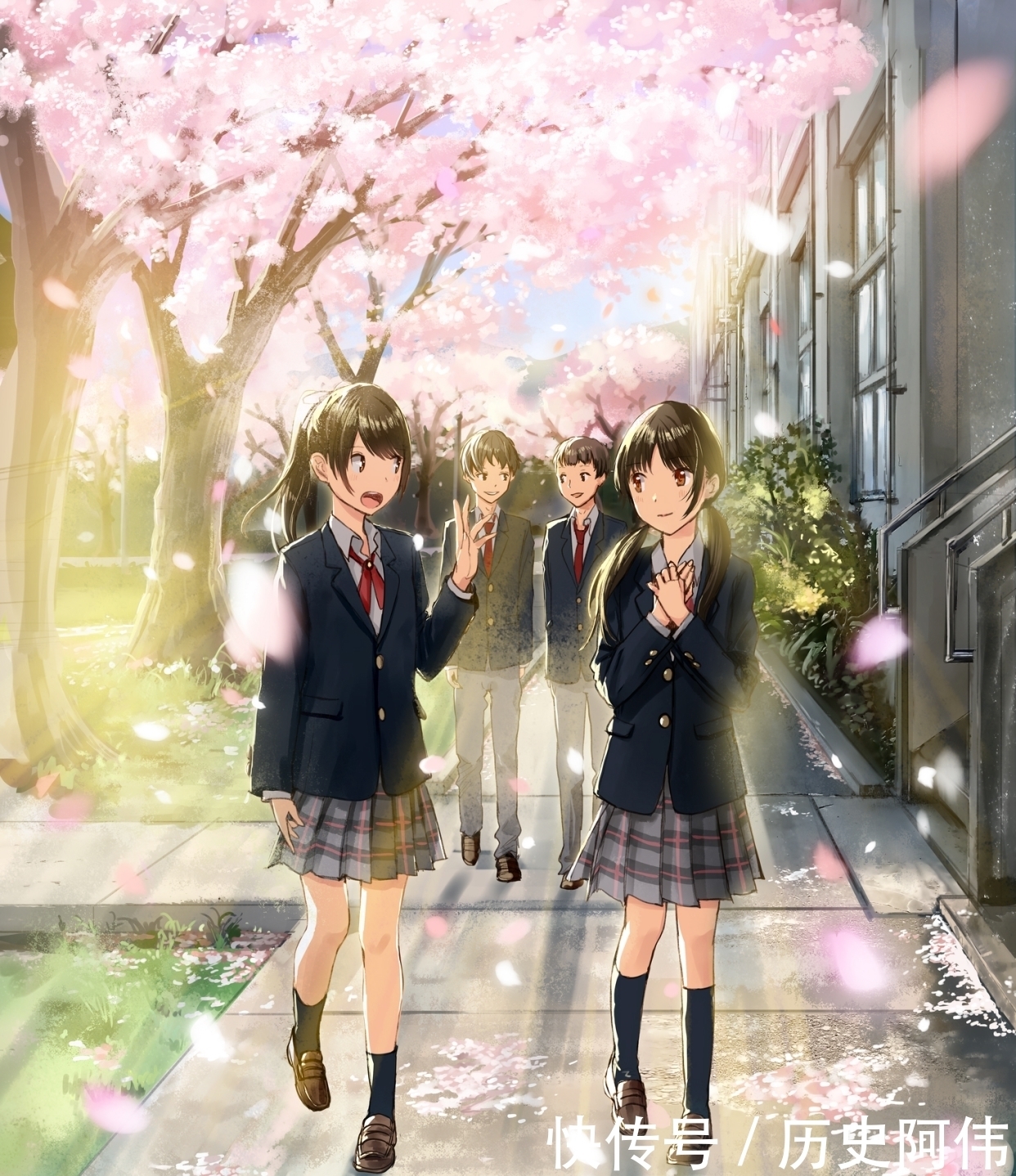 天使|校园风水手服女孩与天使,画师: 和遥キナ