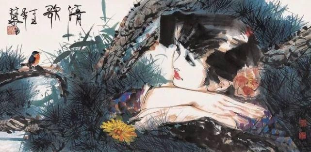 广美教授林墉笔下的女人体国画，俏丽、灵动，勾人魂魄，养眼！