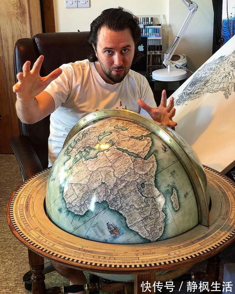 中国文化$英国小伙用针管笔画出了最美中国地图,独一无二的中国风