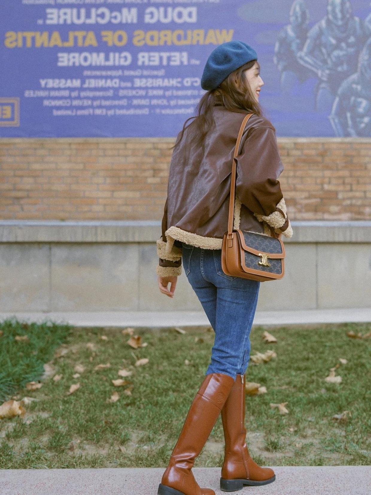 机车服 帅气感爆棚的冬日搭配,机车服造型打动你了吗?元气少女必备