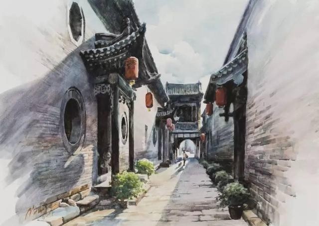 拴马石|旅美水彩艺术家李民笔下的中国风景画!他用艺术诠释“家”的味道