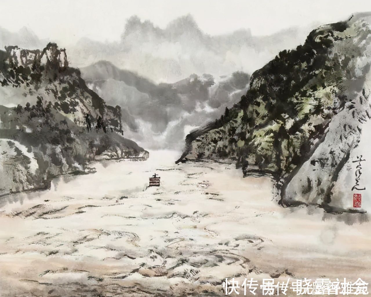 山水画$当代国画大师黄纯尧精品山水画作品欣赏